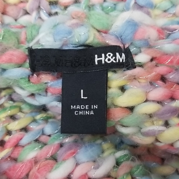 Multi Color Rainbow Knit Granny Sweater Large - Picture 5 of 8